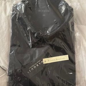 Black button down men’s dress shirt